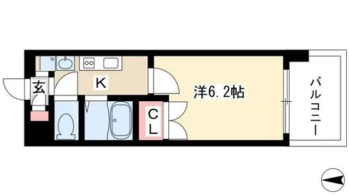 パルティール城西【1102号室】の間取り