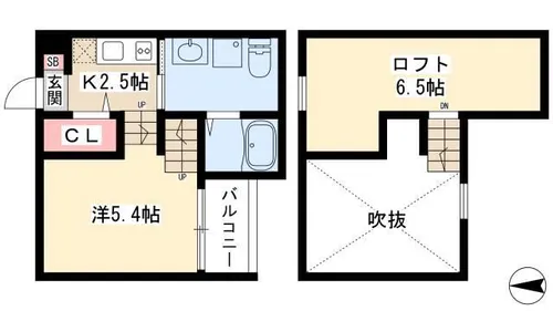 lapislazuli【203号室】の間取り