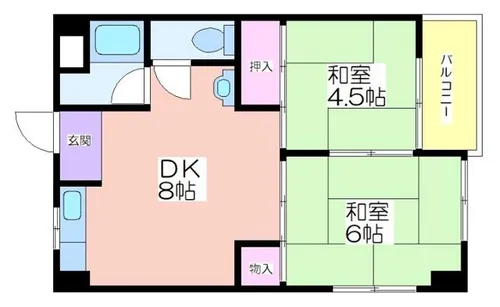 フィアスコート住吉大社【4階】の間取り