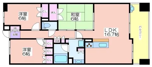 リバーガーデンコスモスクエア【11階】の間取り