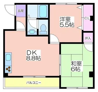ヒルズ住之江【4階】の間取り