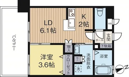 サニークレスト東比恵【2階】の間取り
