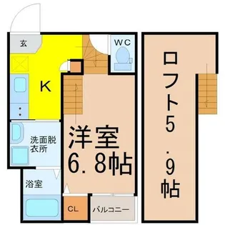 リブフラット藤江【1階】の間取り