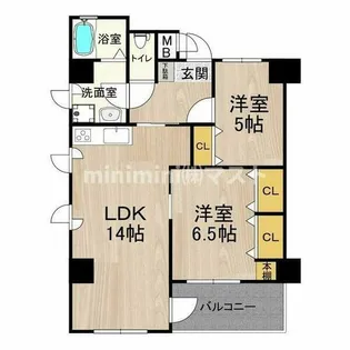 ロベリア弐番館【11階】の間取り