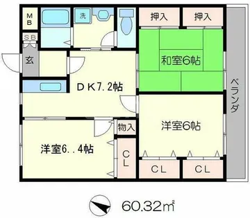 パレス花園【2階】の間取り