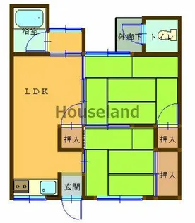 秋月マンション【2階】の間取り
