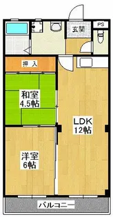 サワーハイツ萩原天神【4階】の間取り