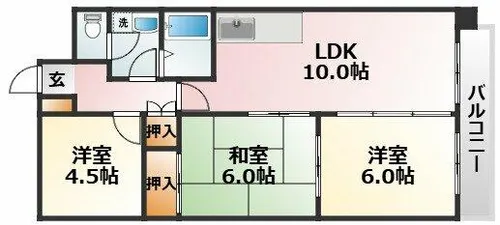 大阪府大阪市東淀川区大桐5丁目【マンション】の間取り