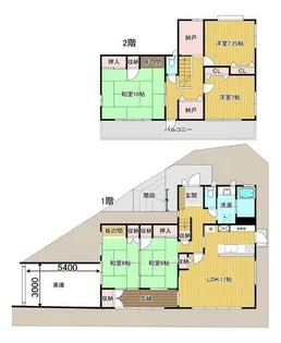 大阪府枚方市東香里南町【一戸建】の間取り
