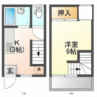 アパートメントP.I.【001号室】の間取り
