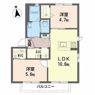 加東市梶原(シャルム 梶原 A)【2階】の間取り