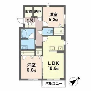 西脇市高田井町(ラグラースコート)【2階】の間取り