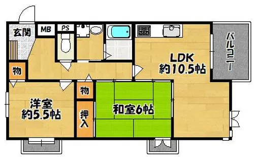 ヴィラパティオ【203号室】の間取り