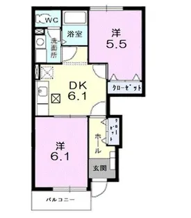 メイプルリーフ2【101号室】の間取り