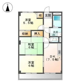 ラ・フォーレ松ノ下【3階】の間取り