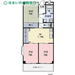 愛知県岡崎市北野町字西野山【アパート】の間取り
