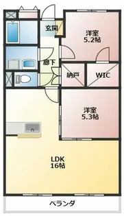 セレーノ小鷹野【102号室】の間取り