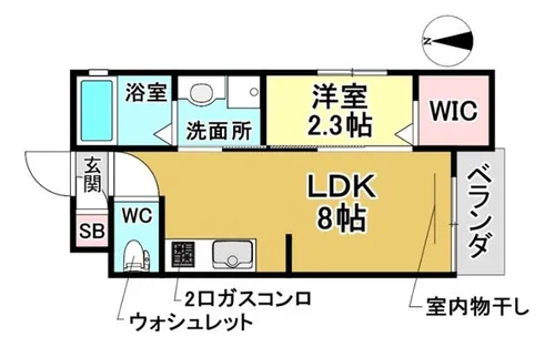ワコーレヴィータ豊中曽根東町【1階】の間取り