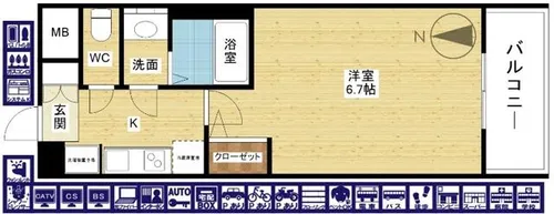 エステムコート新大阪XⅣアイシー【12階】の間取り