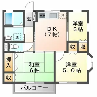 サニーハイツ草木West【2階】の間取り