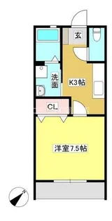 シャトーリ幸田【105号室】の間取り