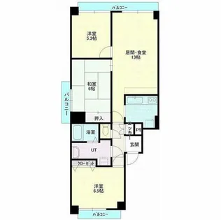 グランテージ南郷【4階】の間取り