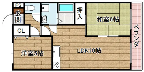 チェリーコート(塚脇)【305号室】の間取り