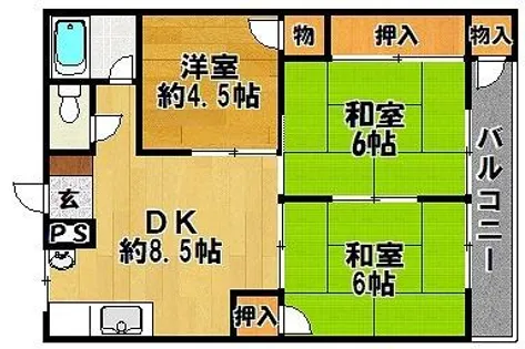 田屋前ハイツ【203号室】の間取り