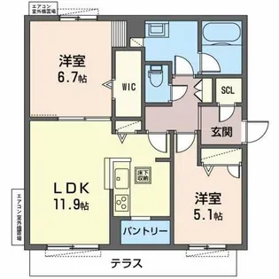 Shamaison Ciel【1階】の間取り