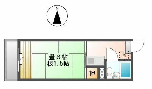 コーポ東出【202号室】の間取り