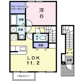 ツイン・アヴニール壱号館【0202号室】の間取り