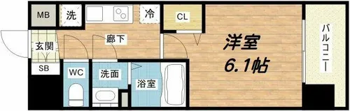プレサンス南森町駅前【3階】の間取り