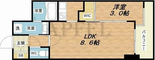 1LDKの間取り画像