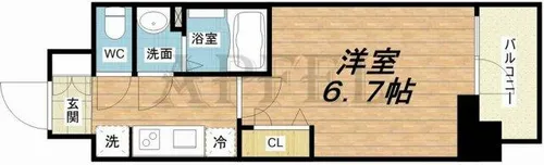 プレサンスOSAKA西中島リエゾン【4階】の間取り