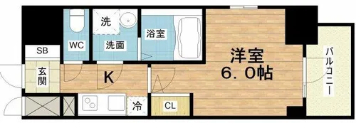 エスリードレジデンス大阪ウエストコート【4階】の間取り