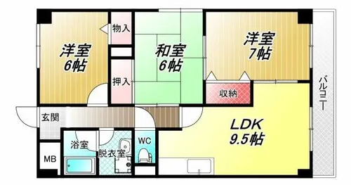 メゾンマルソー【4階】の間取り