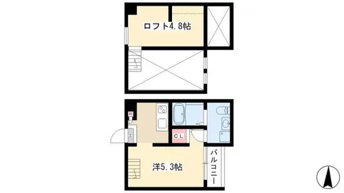 ヒルズ古出来【202号室】の間取り
