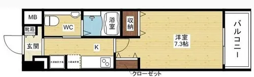セレッソコートリバーサイドOSAKA【4階】の間取り