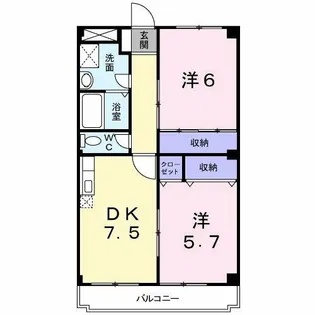 ディアコートK【4階】の間取り