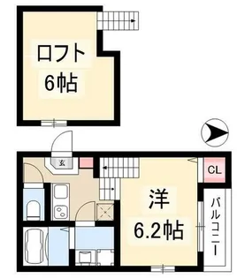 ハーモニーテラス津金Ⅲ【102号室】の間取り