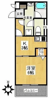 ピュアドームレジデンテ大濠【6階】の間取り