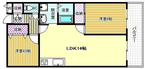 ロイヤルハイツ一津屋【2階】の間取り