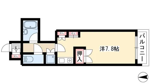 ハイネス本山【404号室】の間取り