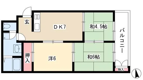 第2オーシャンビル【8階】の間取り