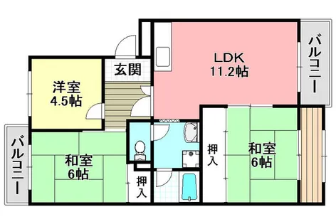 レジデンス吉川3号棟【406号室】の間取り