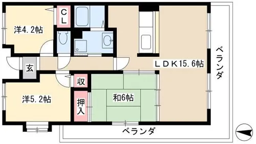 グランドヒルズ当知1番館【207号室】の間取り