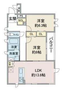 ソレーユ代官町【401号室】の間取り