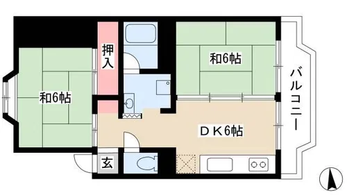 クレールモリⅣ【202号室】の間取り