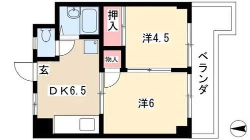 エムズハウス栄【6階】の間取り