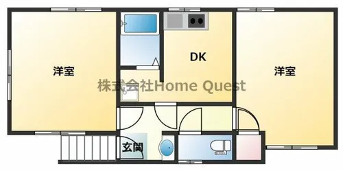 大阪府柏原市平野1丁目【テラスハウス】の間取り